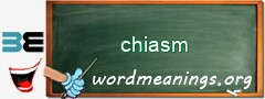 WordMeaning blackboard for chiasm